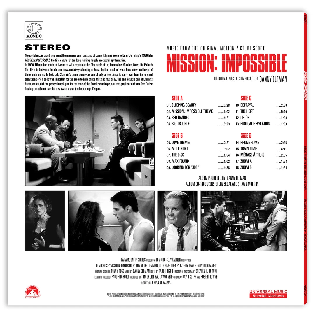 Danny Elfman Mission: Impossible – Music From The Original Motion Picture Score 2XLP 6 Danny Elfman Mission: Impossible – Music From The Original Motion Picture Score 2XLP