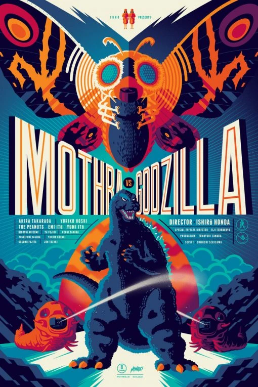 Tom Whalen Mothra Vs. Godzilla Poster Toho Godzilla