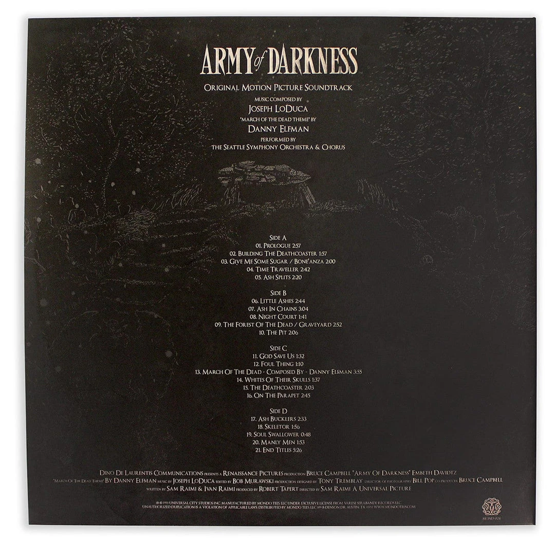 Joe LoDuca Army Of Darkness Original Motion Picture Soundtrack 2XLP Music 12 Joe LoDuca Army Of Darkness Original Motion Picture Soundtrack 2XLP Music